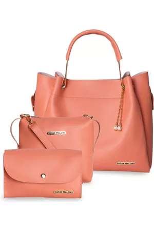 Bagsy Malone Peach Solid Handheld Bag Combo