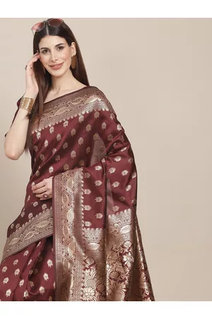 Varanga Maroon & Golden Woven Design Banarasi Saree