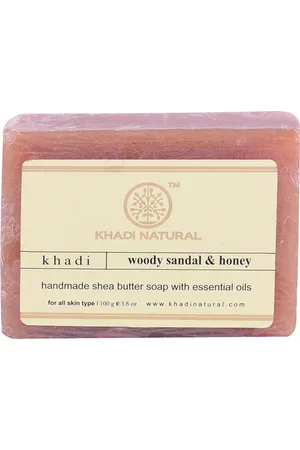 Khadi Natural Unisex Woody Sandal & Honey Handmade Shea Butter Soap 100 g