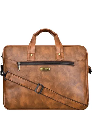 Lorem Unisex Tan Textured Synthetic Leather 10L Laptop Bag