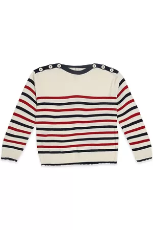 Pepe Jeans Girls Beige & Red Striped Pullover