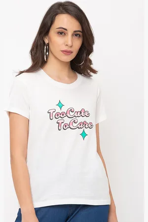 Globus Women White Printed Round Neck T-shirt