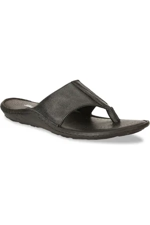 Bata Men Black Comfort Leather Sandals