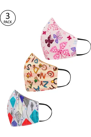 Tossido Kids Pack Of 3 Printed 3-Ply Reusable Cloth Masks