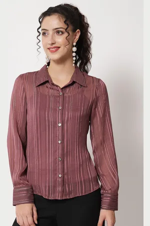 BEATNIK Women Striped Chiffon Casual Shirt