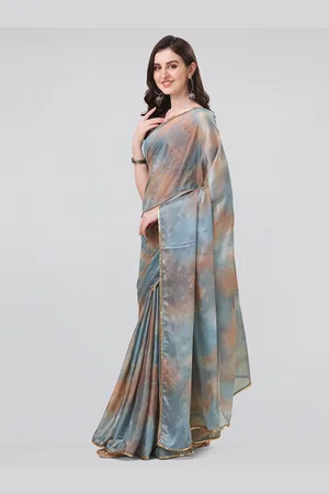 Kalini Grey & Pink Tie and Dye Sequinned Saree