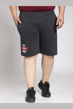 Pluss Men Grey Solid Regular Fit Sports Shorts