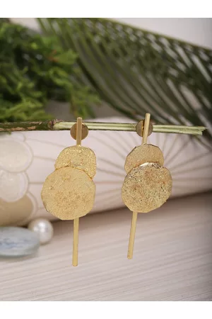 Berserk Gold-Toned Contemporary Drop Earrings