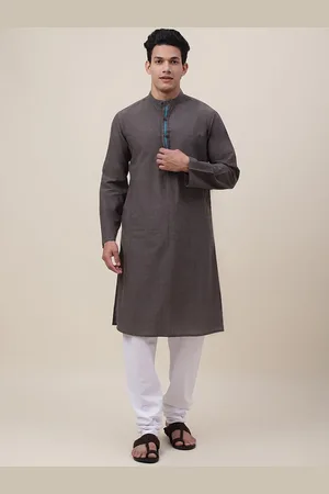 Fabindia Men Grey Cotton Kurta