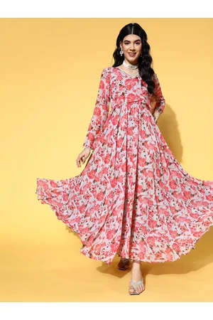 Inddus Women Beautiful Grey Floral Gown for Days