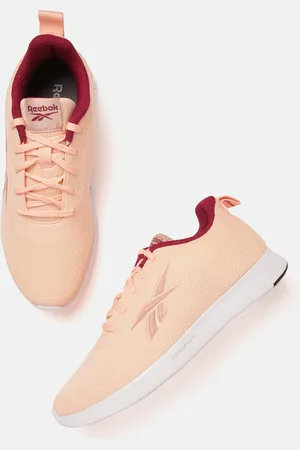 Reebok Women Peach-Coloured Woven Design Lunar Walk Shoes