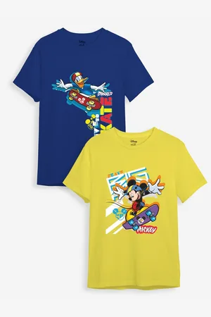 Minicult Kids Pack of 2 Mickey Mouse Printed Cotton T-shirt