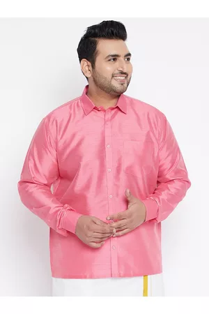 Vastramay Men Pink Solid Premium Casual Shirt
