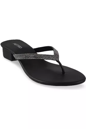 Metro Women Black Embellished Sandals