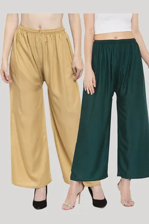 Clora Creation Women Pack Of 2 Beige & Green Ethnic Palazzos