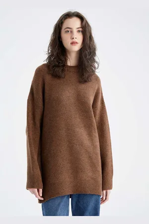 DeFacto Women Brown Longline Pullover