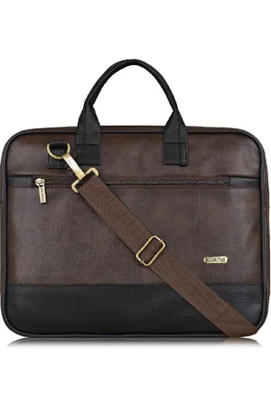 Lorem Unisex Brown & Black Textured Messenger Bag