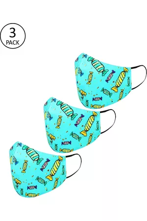 Tossido Kids Blue Pack Of 3 Printed 3-Ply Cloth Mask