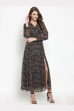 Sera Women Black Printed Maxi Dress
