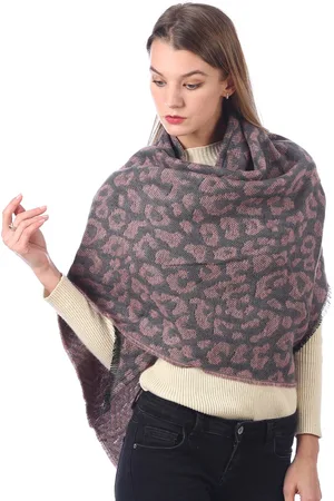 JC Collection Women Grey & Pink Printed Scarf