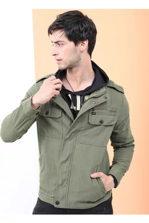 Highlander Men Olive Green Capulet Denim Jacket