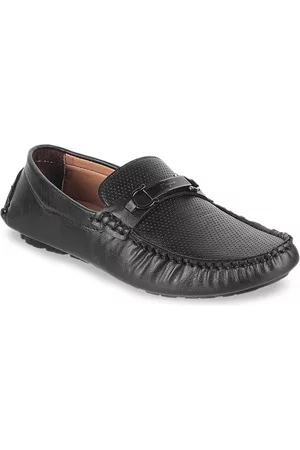 Metro Men Black Perforated Loafers