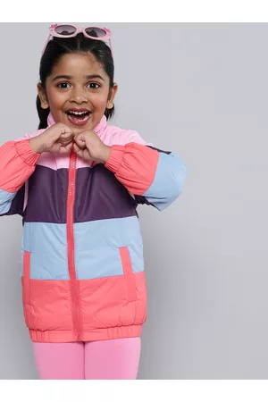 HERE&NOW Girls Multicoloured Striped Padded Jacket
