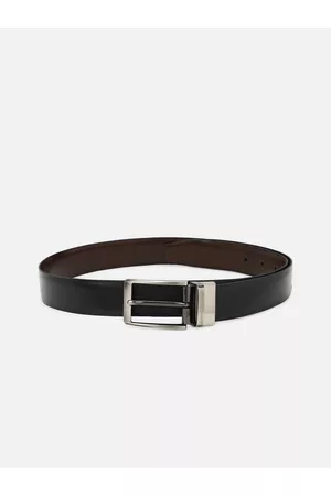Louis Philippe Men Black & Brown Solid Reversible Leather Belt