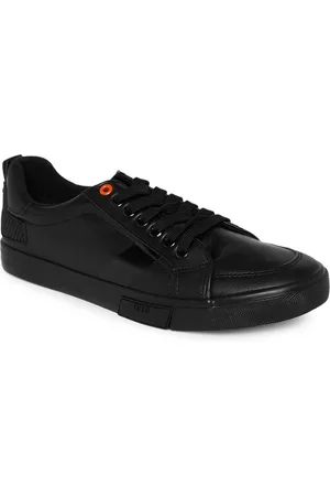 Pantaloons Men Sneakers & Sports Shoes - Men Black PU Sneakers