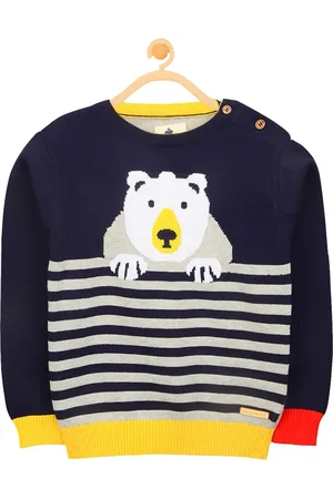 Cherry Crumble Kids Striped Big Bear Sweater