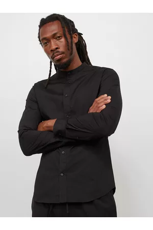 H&M Men Black Muscle Fit Grandad Shirt