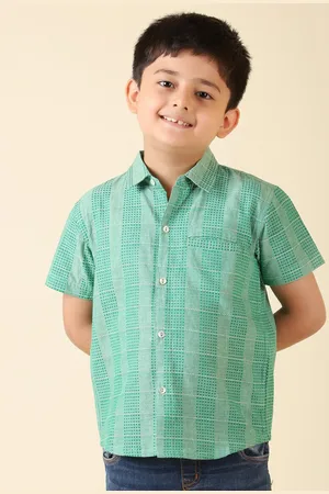 Fabindia Boys Self Design Cotton Casual Shirt