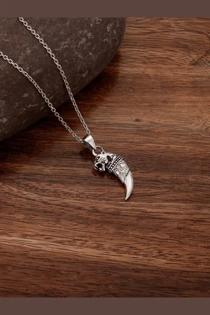 GIVA Men 925 Sterling Silver Silver-Toned Pendant With Chain