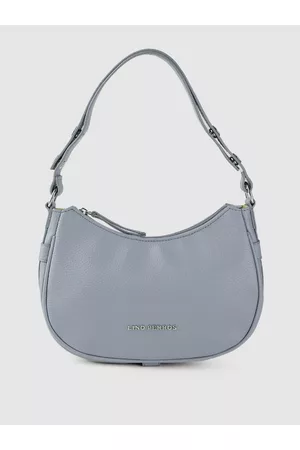 Lino Perros Women Grey Solid Structured Baguette Bag
