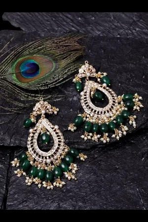 DUGRISTYLE Gold-Plated Classic Chandbalis Earrings