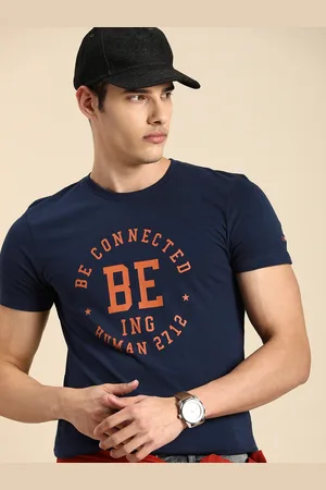 Being Human Men Brand Logo Printed Pure Cotton T-shirt