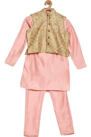 Ethnovog Boys Pink Regular Kurta with Pyjamas
