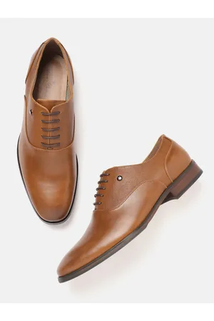 Louis Philippe Men Tan Brown Solid Leather Formal Oxford Shoes