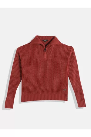 Roadster Girls Rust Solid High Neck Pullover