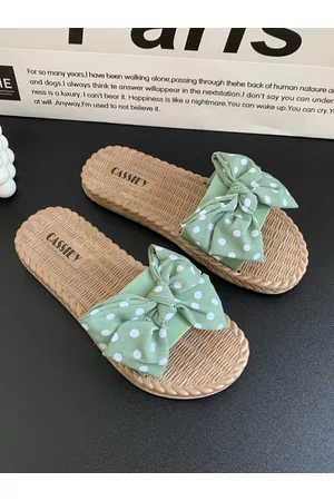 CASSIEY Women Green Printed Rubber Sliders