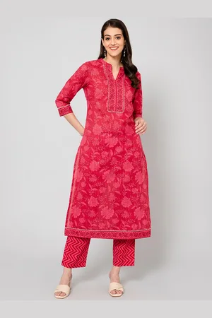 CANTABIL Women Floral Printed Pure Cotton Kurta with Palazzos