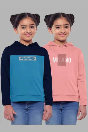 HELLCAT Girls Pack Of 2 Printed Hooded Cotton Sweatshirt