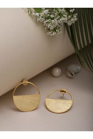 Berserk Gold-Toned Circular Studs Earrings