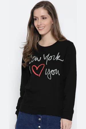 Sera Women Black Printed Sweatshirt