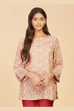 Fabindia Beige Quirky Printed Kurti