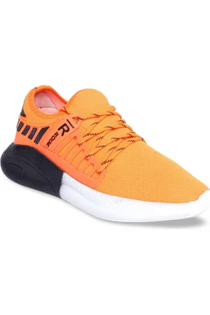 MUTAQINOTI Men Orange Colourblocked Sneakers