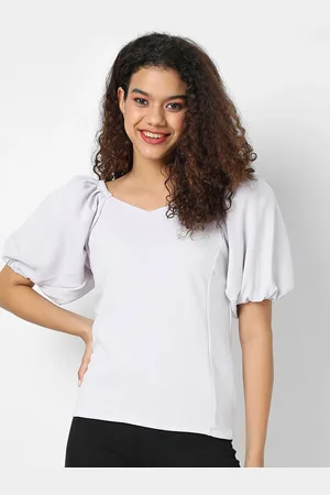 Campus Lavender Solid Crepe Top
