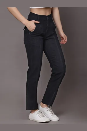 KASSUALLY Women Black Relaxed Fit High-Rise Stretchable Jeans