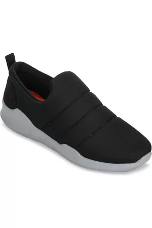 Liberty Women Black Woven Design Slip-On Sneakers