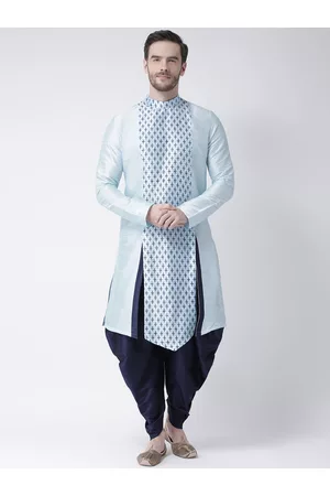 DEYANN Men Blue & Navy Blue Printed Kurta with Patiala